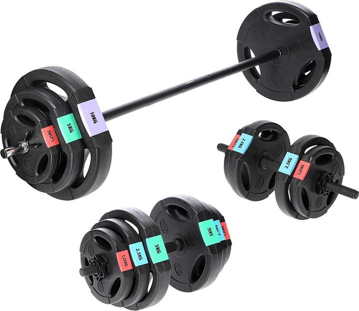 Image du produit HMS 3 dalių hantelių ir štangų rinkinys SGSP60 62kg