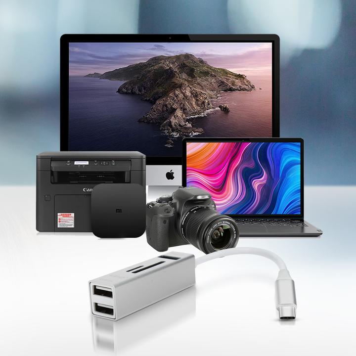Actual product image LinQ 5-in-1 USB-C hub, 3x USB ports + SD / Micro-SD card reader (USB-C, 3 Ports)