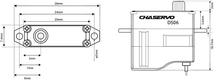 Actual product image Chaservo DS06 15T 7,4mm Digital Servo für F3K, F5K u.ä.