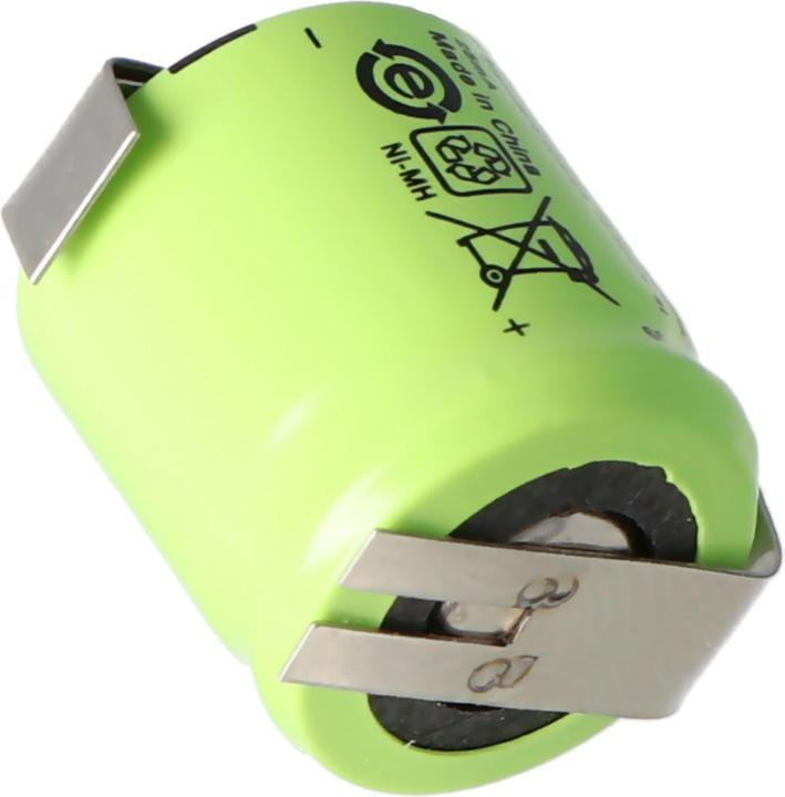 Actual product image AccuCell Akku für Sanyo N-110AA Akku NiMH 1/3 AA Mignon mit Lötfahne Z-Form (1 pcs., 1/3 AA, 150 mAh, Rechargeable battery)