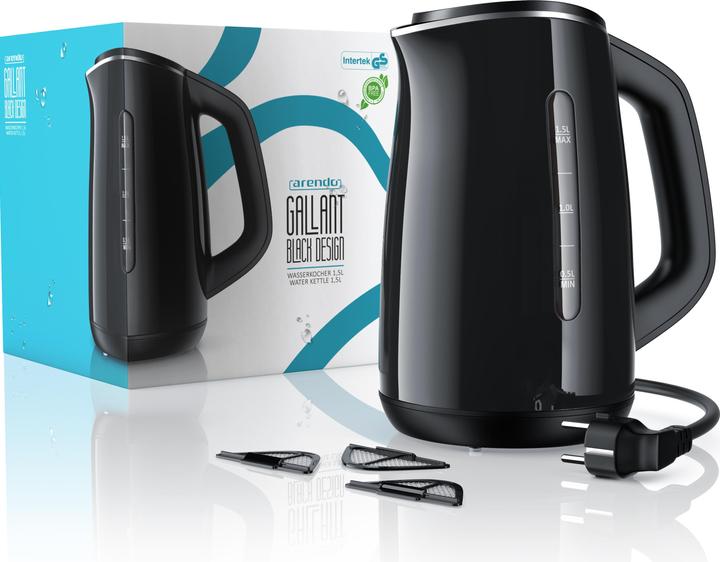 Image du produit Arendo Bouilloire 1,5 l, 2200 W, acier inoxydable & verre avec passoire à thé, théière, sélection de la (1.50 l)