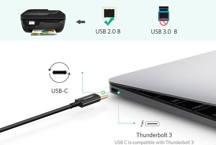 Produktbild Ugreen Usb Typ C – USB Typ B (1 m, USB 2.0)