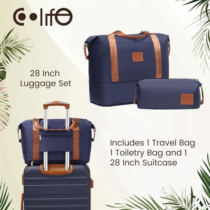 Image du produit Coolife 3-teiliges Hartschalenkoffer-Set mit TSA-Schloss (93 l, L (90 - 115l))