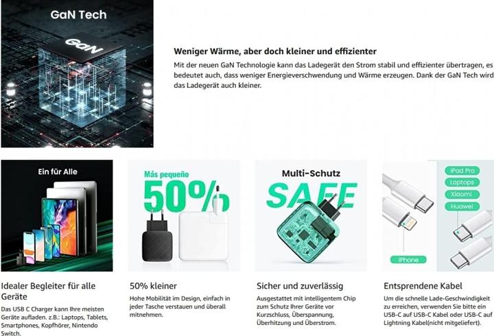 Image du produit Ugreen Chargeur USB-C GaN (65 W)