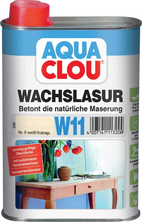 Produktbild Clou Aqua Wachslasur W11 (Weiss, 0.25 l)