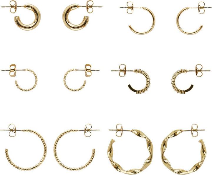 Produktbild Pieces Pcdiona Hoop Earrings 6-Pack Noos (5% Titan, 92% Messing, 3% Glas)