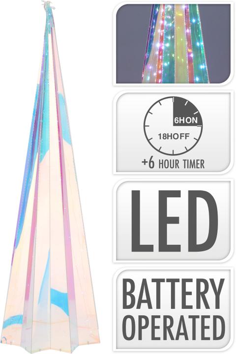Actual product image Koopman Rainbow pyramid, with star-shaped base, 50 micro LEDs, 20 x 20 x 60 cm