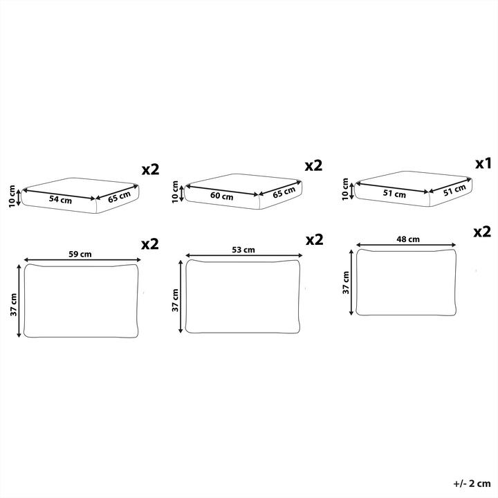 Produktbild Beliani Set Kissenbezüge für Lounge Set MILANO grau (50 x 50 cm)