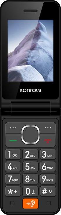 Actual product image Konrow Senior Flip (4G - 2.8" - With Charging Station) Black (2.80", 4G)