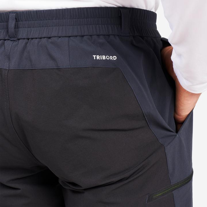 Actual product image Tribord Shorts Segeln Herren wasserabweisend 500 grau/schwarz (34)