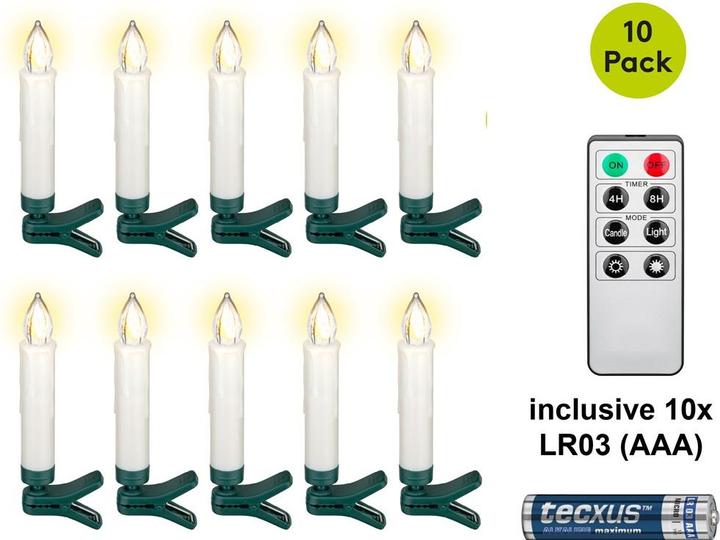 Actual product image Goobay 10 kabellose LED-Weihnachtsbaumkerzen (10 x)