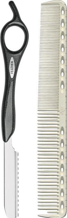 Produktbild Feather Set - Styling Razor Rasiergerät inklusive Y.S. Park Schneidekamm G39