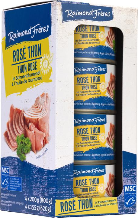 Raimond Frères MSC Thon rosé (Skipjack) Huile de tournesol-4pcs (990 g)
