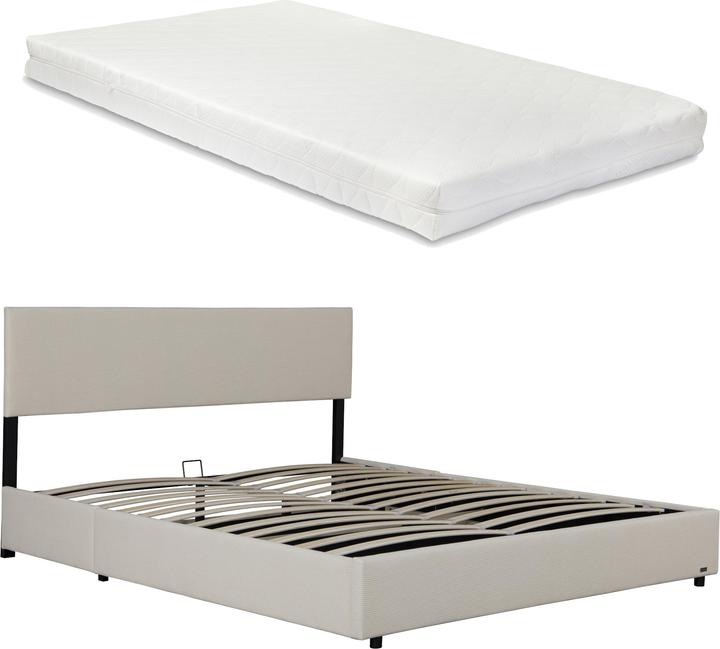 Produktbild Corium Polsterbett Juva mit Matratze und Bettkasten 160x200 cm Beige (160 x 200 cm)