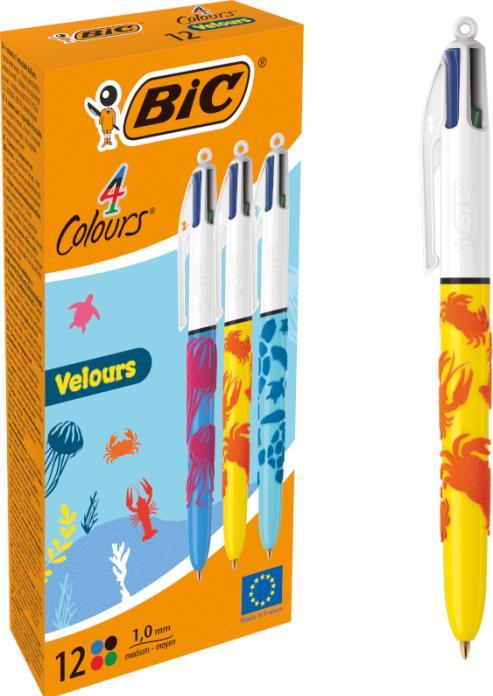 Actual product image Bic Pen 4 colours velour mix (Multicoloured, 1 x)