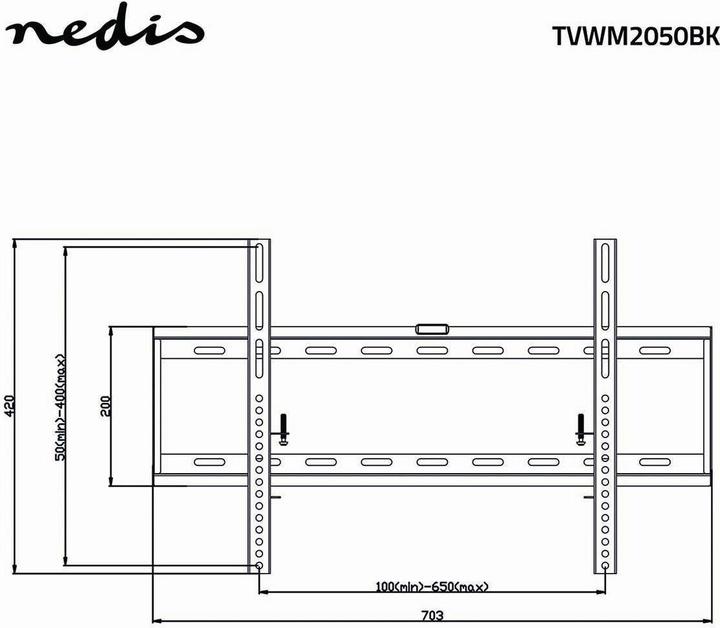 Produktbild Nedis Feste TV-Wandhalterung | 42-70 " | maximal unterstützes Bildschirmgewicht: 60 kg | Minimaler W (Wand, 70", 60 kg)