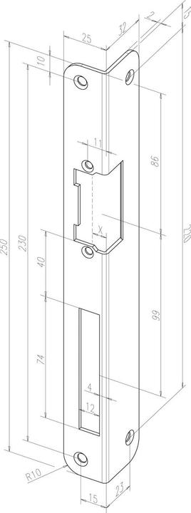 Immagine prodotto Assa Abloy Frontale angolare IW 324 R-10 EST in acciaio inox rotondo DIN sinistro (Maniglia della porta)