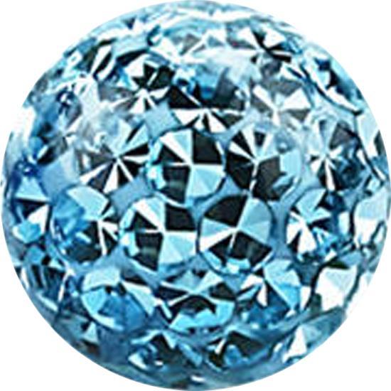 Star Piercing Kristall Kugel aqua Epoxy Schutzschicht (ohne Messing, Chirurgenstahl 316L)