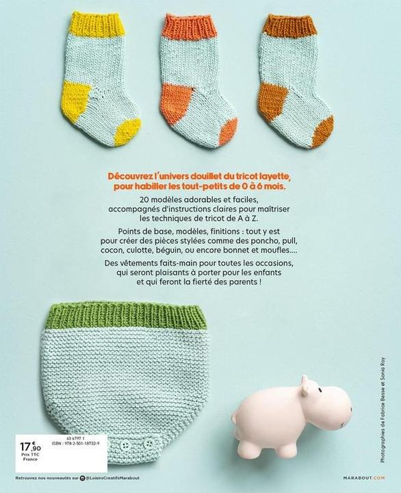 Produktbild Layette en couleur : 20 modèles à tricoter pour bébé (Französisch, Vauzeilles Françoise, 2024)