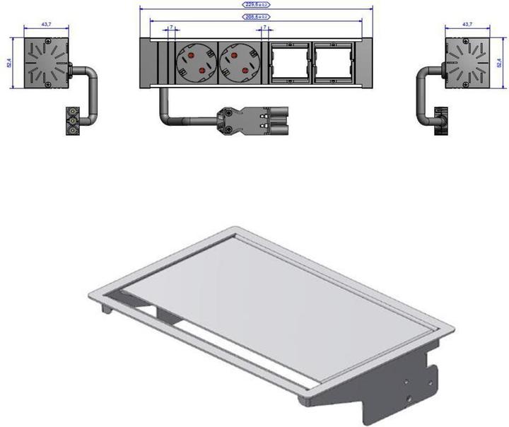 Produktbild Bachmann CONEO SET 2x Schutzkontakt 2x ABD silberfarben (2 x, CEE 7/3, 0.20 m)