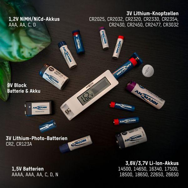 Actual product image Ansmann Battery tester Universal LC-Display,bar graph,for battery/battery