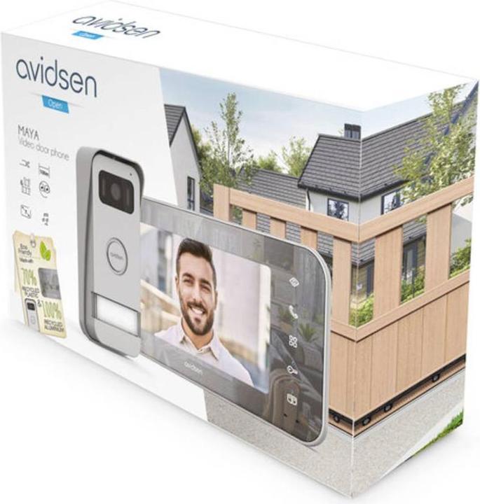 Actual product image Avidsen MAYA wired video door intercom complete set aluminium (Cable)
