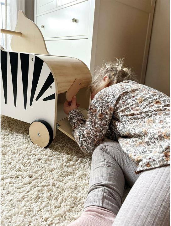 Produktbild small foot Spielzeugkiste mit Rollen Zebra „Wildlife“