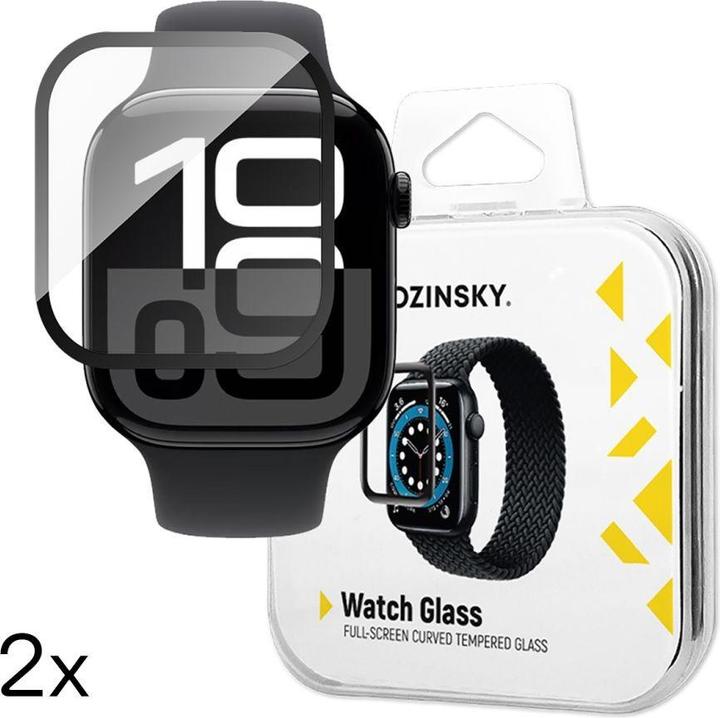 Actual product image Wozinsky SzkÅo hartowane Full Glue z czarnÄ ramkÄ do Apple Watch Series 10 46mm (2 szt.)