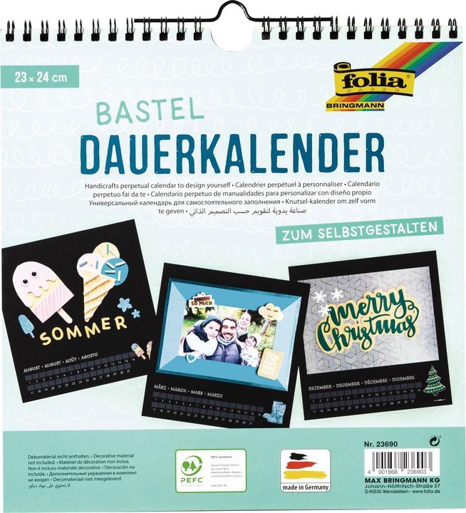Image du produit Folia Calendrier permanent noir (Spécial, Allemand)