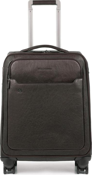 Immagine prodotto Piquadro Quadrato nero, trolley in pelle Cabin, marrone scuro, BV3849B3BM, 55 x