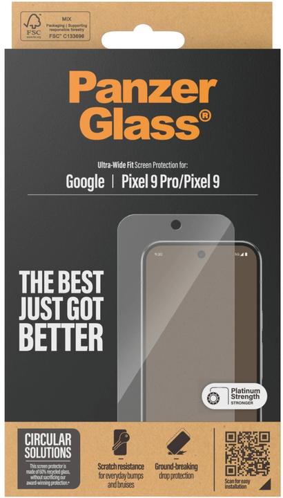 Produktbild PanzerGlass Ultra-Wide Fit (1 Stück, Realme 9 Pro+, Google Pixel 9)