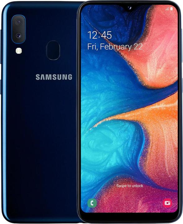 Actual product image Samsung Galaxy A20e EU (32 GB, Blue, 5.80", Dual SIM + SD, 13 Mpx, 4G)