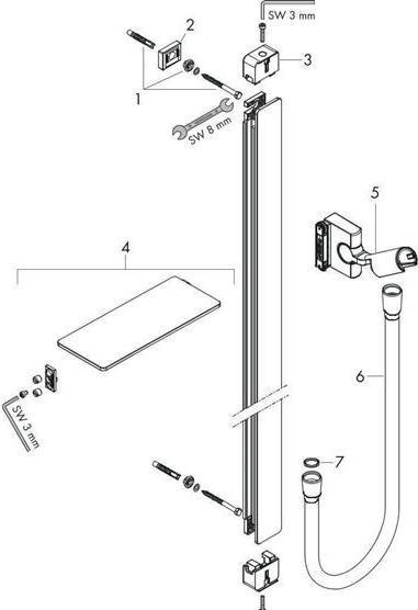 Produktbild hansgrohe Brausestange Unica"E 1500mm weiss/chrom