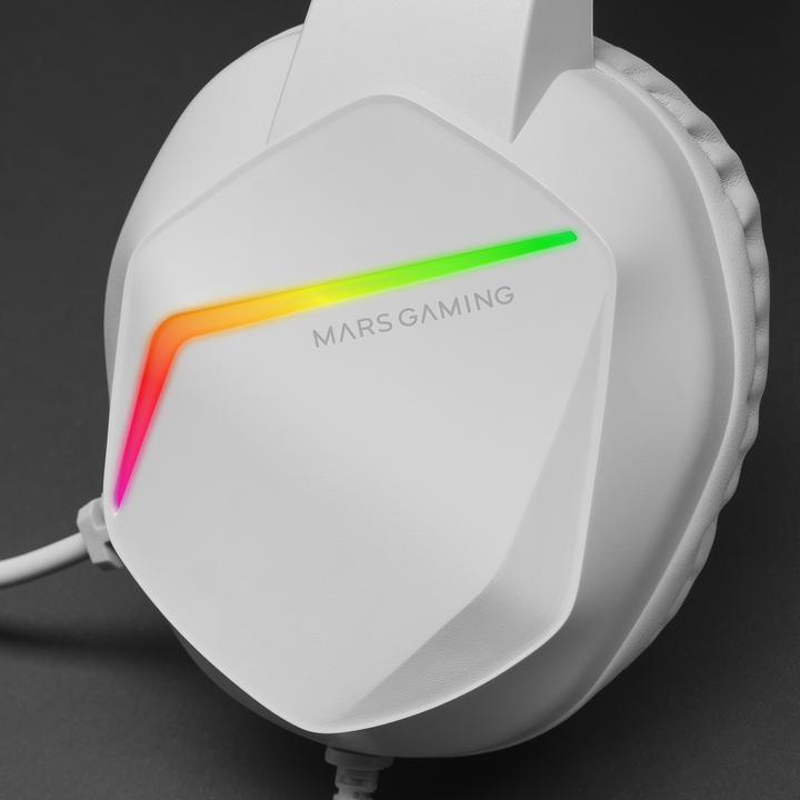 Produktbild Mars Gaming Casque Micro Gamer MH122 RGB (Blanc) (Kabelgebunden)