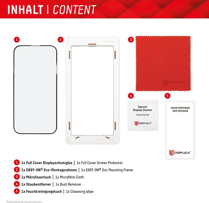 Image du produit Displex Real Glass, Full Cover Panzerglas (1 pièce(s), Apple iPhone 15 Pro Max, Apple iPhone 15 Plus)