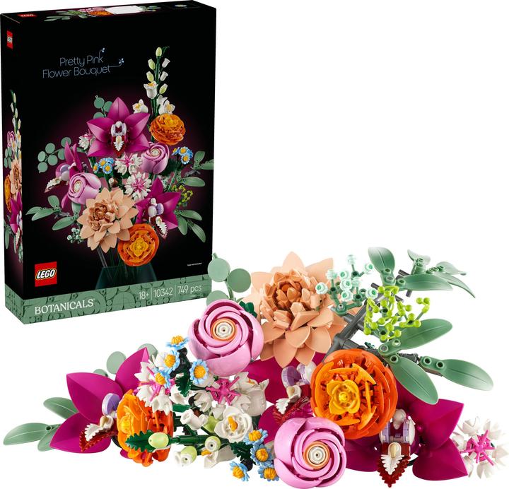 Produktbild LEGO Schöner Rosafarbener Blumenstrauss (10342, LEGO Icons, LEGO Botanical)