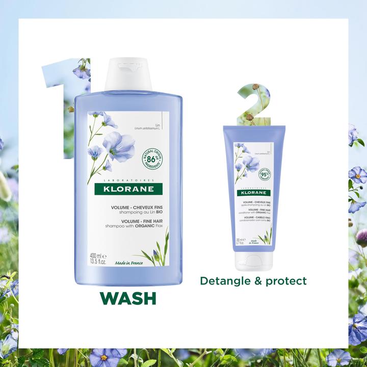Produktbild Klorane Volumen-Shampoo mit BIO-Lein (200 ml, Flüssiges Shampoo)