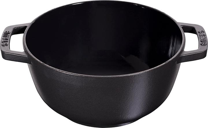 Produktbild Staub Fondue Set schwarz m. 2 Griffen, rund. 16 cm (Fondue Bourguignonne, Käsefondue, Fondue Chinoise)