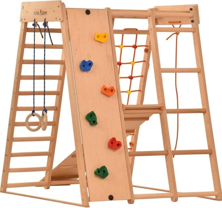 Produktbild Activity Board Holzklettergerüst, Kletterdreieck, Indoor-Klettergerüst für Kleinkinder, Kletterdreieck mit Rutsche