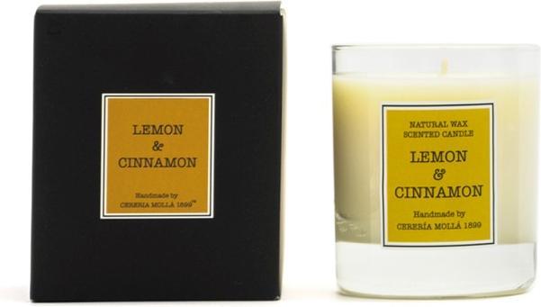 Actual product image Cereria Molla Santiago - Candle In Glass Tumbler, Vegetable Wax, Scented Lemon and Cinnamon (Eau de parfum)
