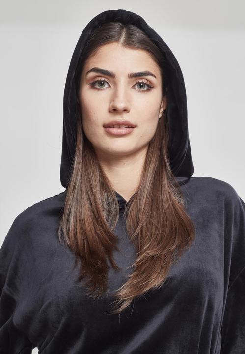 Immagine prodotto Urban Classics Felpa con cappuccio corta da donna in velluto (L)
