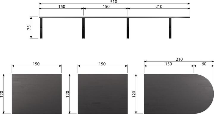 Actual product image Woood Tablo Lungo (5 x 150 x 120 cm)