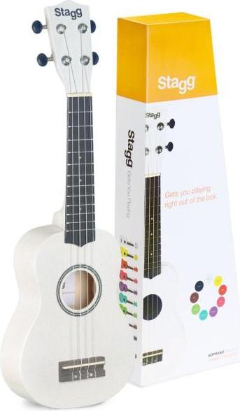 Produktbild Stagg US-WHITE Sopran Ukulele Weiss mit Tasche (Sopran, Soprano)