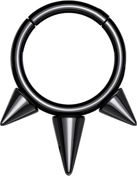 Actual product image Star Piercing Micro segment ring foldable black three cones (Titanium G23, without brass)