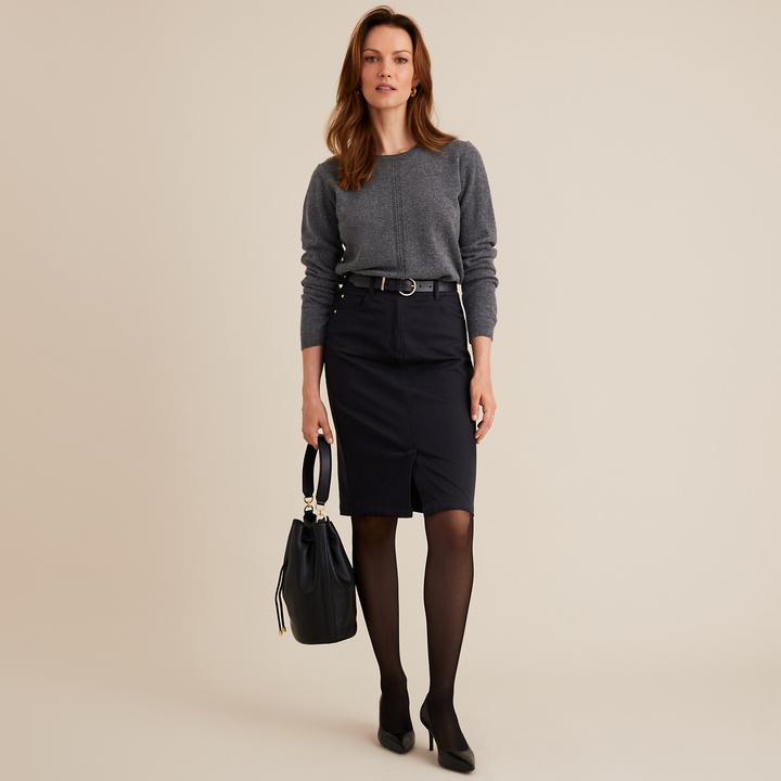 Image du produit Anne Weyburn Gerader Rock aus Baumwollstretch (50)
