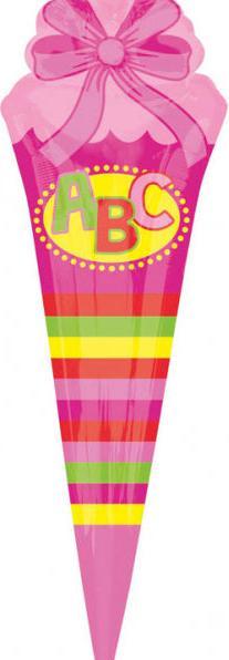 Magni Foil Balloon School Cone 35x111cm pink (18.50 cm, 1 x)