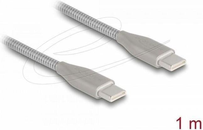 Produktbild Delock USB-C Kabel USB 2.0 mit Metallmantel USB Type-C Steck (1 m, USB 2.0, 60 W)