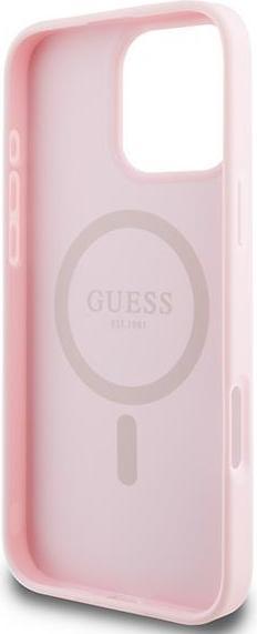 Produktbild Guess GUHMP15XPGHSMMP iPhone 15 Pro Max 6.7" różowy/pink MagSafe PU Grained Gold Ring (Apple iPhone 15 Pro Max)