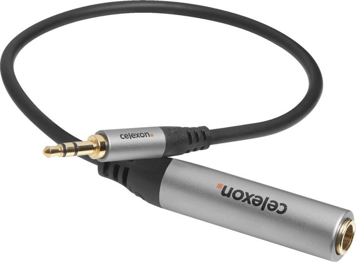 Actual product image Celexon 3.5mm stereo jack to 6.3mm stereo jack M/F audio adapter 0.25m - Professional Line (0.25 m)