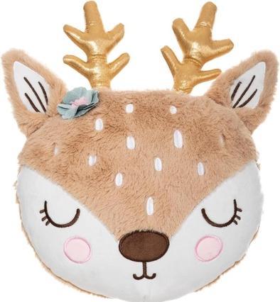 Actual product image Atmosphera Deer head cushion, brown (30 x 30 cm)